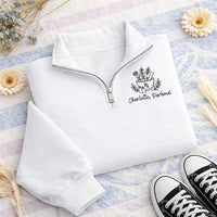 Personalized PharmD Embroidered Quarter Zip Sweatshirt, Custom Rx Top, Professional Daily Top, Pharmacy Tech, Professional Graduation Gift