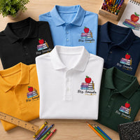 Custom Embroidered Polo Shirt for Teachers and Staff, Personalized Polo Shirts for Teacher Gift, Back to School, Teacher Appreciation