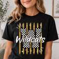 Personalized School Mascot Shirt, Custom Team Name Tee, Checkered Initial Sweatshirt, High School Spirit Game Day Outfit, Custom Team Gift
