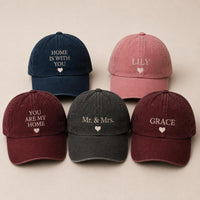 Personalized Couple Embroidered Hat, Custom Mr and Mrs Matching Caps, Honeymoon Travel Cap, Newlywed Gift for Couples, Honeymoon Gift