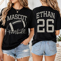 Personalized Football Mascot Shirt, Custom Player Name Number Tee, Team Tee, Game Day Football Apparel, Custom Team Gift, Front Back