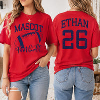 Personalized Football Mascot Shirt, Custom Player Name Number Tee, Team Tee, Game Day Football Apparel, Custom Team Gift, Front Back