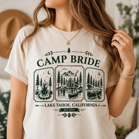 Personalized Camp Bachelorette Shirt, Custom Mountain Bride Tee, Lake Bachelorette Party Top, Hiking Bridal Crew, Camping Gift for Bride