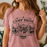 Personalized Camp Bachelorette Shirt, Custom Mountain Bride Tee, Lake Bachelorette Party Top, Hiking Bridal Crew, Camping Gift for Bride