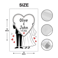 Personalized Wedding Garden Flag, 12x18 Double Sided Yard Flag, Personalized Welcome Sign, Custom Bride Groom Outdoor Decor, Wedding Gift