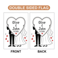 Personalized Wedding Garden Flag, 12x18 Double Sided Yard Flag, Personalized Welcome Sign, Custom Bride Groom Outdoor Decor, Wedding Gift