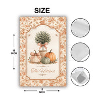 Personalized Pumpkin Garden Flag, 12x18 Double Sided Yard Flag, Custom Family Decor, Coquette Autumn Porch Sign, Housewarming Gift