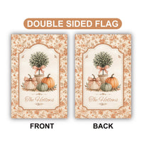 Personalized Pumpkin Garden Flag, 12x18 Double Sided Yard Flag, Custom Family Decor, Coquette Autumn Porch Sign, Housewarming Gift