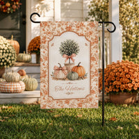 Personalized Pumpkin Garden Flag, 12x18 Double Sided Yard Flag, Custom Family Decor, Coquette Autumn Porch Sign, Housewarming Gift