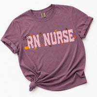 Custom Fall Nurse Crewneck, Personalized Plaid RN Sweatshirt, Bow Pumpkin Nursing Shirt, ER ICU Night Shift Top, Nurse Appreciation Gift