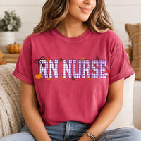 Custom Fall Nurse Crewneck, Personalized Plaid RN Sweatshirt, Bow Pumpkin Nursing Shirt, ER ICU Night Shift Top, Nurse Appreciation Gift