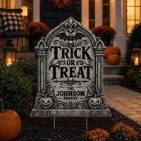 Personalized Halloween Tombstone Yard Sign, Custom Family Lawn Sign, Spooky Cemetery Display, Seasonal Outdoor Decor, Halloween Yard Decor