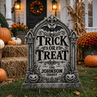 Personalized Halloween Tombstone Yard Sign, Custom Family Lawn Sign, Spooky Cemetery Display, Seasonal Outdoor Decor, Halloween Yard Decor