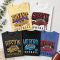 Personalized School Football Shirt, Custom Team Name Number Tee, Vintage Varsity Game Day Top, High School Spirit Wear, Sports Mom Gift