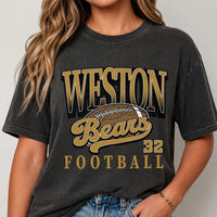 Personalized School Football Shirt, Custom Team Name Number Tee, Vintage Varsity Game Day Top, High School Spirit Wear, Sports Mom Gift