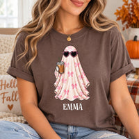 Personalized Halloween Ghost Name Shirt, Custom Spooky Ghost Tee, Retro Halloween Party Tee, Family Matching Costume Shirt, Holiday Gift