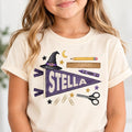 Personalized Halloween Name Shirt, Custom School Pennant Tee, Halloween Party Tee, Spooky Classroom Outfit for Students, Gift for Kids