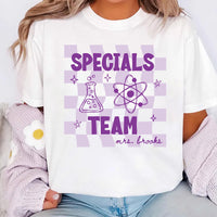 Personalized Specials Team Shirt, Custom Teacher Name Tee, Retro School Staff Top, Back to School Outfit, Teacher Appreciation Gift