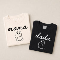 Personalized Spooky Family Shirt, Custom Mama Dada Ghost Tee, Matching Spooky Family Ghost T-Shirt, Halloween Party Tee, Halloween Gift