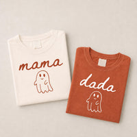 Personalized Spooky Family Shirt, Custom Mama Dada Ghost Tee, Matching Spooky Family Ghost T-Shirt, Halloween Party Tee, Halloween Gift