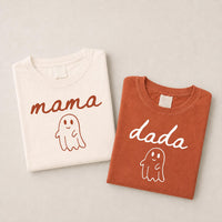Personalized Spooky Family Shirt, Custom Mama Dada Ghost Tee, Matching Spooky Family Ghost T-Shirt, Halloween Party Tee, Halloween Gift