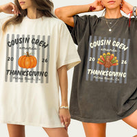 Personalized Cousin Crew Thanksgiving Shirt, Custom Family Turkey Tee, Matching Friendsgiving Top, Fall Reunion Outfit, Cousin Gift 2026