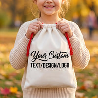 Personalized Santa Sack with Custom Logo, Christmas Toy Sack with Name, Drawstring Gift Bag, Modern Christmas Toy Sack, Christmas Gift