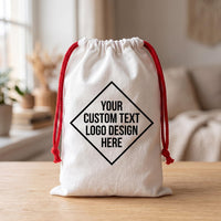 Personalized Santa Sack with Custom Logo, Christmas Toy Sack with Name, Drawstring Gift Bag, Modern Christmas Toy Sack, Christmas Gift