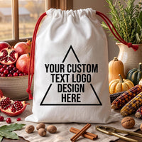 Personalized Santa Sack with Custom Logo, Christmas Toy Sack with Name, Drawstring Gift Bag, Modern Christmas Toy Sack, Christmas Gift