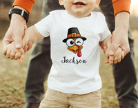 Personalized Thanksgiving Turkey Shirt, Custom Family Name Tee, Matching Holiday Tee, Cute Pilgrim Turkey Outfit, Holiday Gift for Family