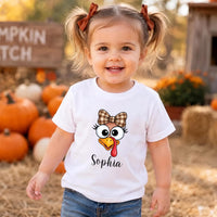 Personalized Thanksgiving Turkey Shirt, Custom Family Name Tee, Matching Holiday Tee, Cute Pilgrim Turkey Outfit, Holiday Gift for Family