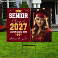 Personalized Graduation Yard Sign, Graduate Photo Name & Class of 2027, Graduation Lawn Sign, Metal H-Stake Included, Senior Yard Display