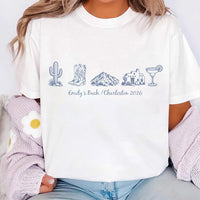 Personalized Charleston Bachelorette Sweatshirt, Custom Bride Trip Sweatshirt, Western Desert Bach Tee, Bachelorette Outfit, Girls Trip Gift