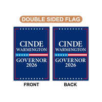 Cinde Warmington For New Hampshire Governor 2026 Garden Flag, Double Sided, 2026 Governor Flag, Elections Flag, Race Red White & Blue Flag