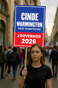 Cinde Warmington For New Hampshire Governor 2026 Election Sign, Political Campaign Sign, Republican, Governor Election 2026 Race Poster Sign