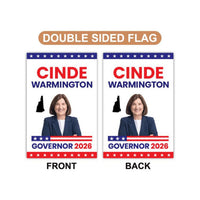 Cinde Warmington For New Hampshire Governor 2026 Garden Flag, Double Sided, 2026 Governor Flag, Elections Flag, Race Red White & Blue Flag