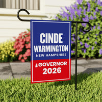 Cinde Warmington For New Hampshire Governor 2026 Garden Flag, Double Sided, 2026 Governor Flag, Elections Flag, Race Red White & Blue Flag
