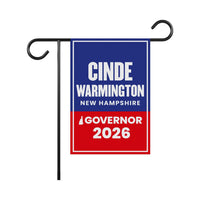 Cinde Warmington For New Hampshire Governor 2026 Garden Flag, Double Sided, 2026 Governor Flag, Elections Flag, Race Red White & Blue Flag