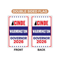Cinde Warmington For New Hampshire Governor 2026 Garden Flag, Double Sided, 2026 Governor Flag, Elections Flag, Race Red White & Blue Flag