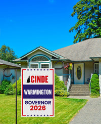 Cinde Warmington For New Hampshire Governor 2026 Garden Flag, Double Sided, 2026 Governor Flag, Elections Flag, Race Red White & Blue Flag