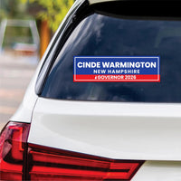 Cinde Warmington For New Hampshire Governor 2026 Vinyl Sticker, Vote Warmington, Hampshire Governor Elections 2026 Bumper Sticker 10" x 3"