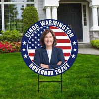 Cinde Warmington For New Hampshire Governor 2026 Yard Sign, Corrugated Governor Elections Race Red White & Blue Yard Sign with Metal H-Stake