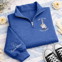 Off to Do Nurse Things Embroidered Quarter Zip Sweatshirt, Funny Goose Pullover, Nurse Work Sweater, Nursing Graduate Gift, Gift for RN