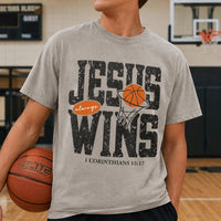 Jesus Wins Basketball Shirt, Christian Basketball Tee, 1 Corinthians 15:17 Faith Sports Shirt, Hoops Player Gift, Christian Athlete Gift