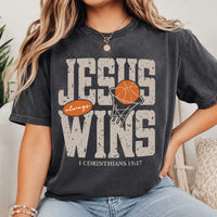 Jesus Wins Basketball Shirt, Christian Basketball Tee, 1 Corinthians 15:17 Faith Sports Shirt, Hoops Player Gift, Christian Athlete Gift