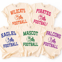 Personalized Football Team Name Shirt, Custom Team Name Tee, Vintage School Spirit Top, Football Mom Game Day Outfit, Sports Mom Gift