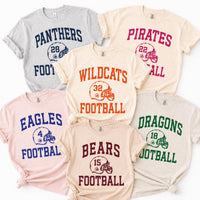 Personalized Football Team Name Shirt, Custom Team Name Tee, Vintage School Spirit Top, Football Mom Game Day Outfit, Sports Mom Gift