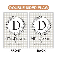 Custom Family Monogram Garden Flag, 12x18 Double Sided Yard Flag, Family Last Name Sign, Custom Address Porch Decor, Housewarming Gift