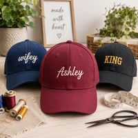 Personalized Name Embroidered Baseball Cap, Custom Text Hat with Font Choice, Adjustable Cotton Cap, Gift for Women, Custom Hat Gift
