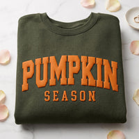 Custom Pumpkin Season Puff Print Sweatshirt, Personalized Fall Tee, 3D Raised Autumn Shirt, Statement Puff Shirt, Just Because Gift